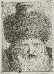 Turkkilainen turkishatussa, teoksesta Raccolta di Teste (Päiden kokoelma) tekijältä Giovanni Domenico Tiepolo