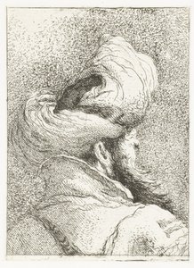 Turkkilainen mies turbaani päässään tekijältä Giovanni Domenico Tiepolo