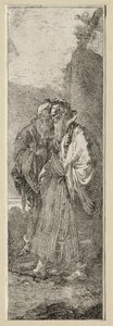 Kaksi vanhaa miestä maisemassa tekijältä Giovanni Domenico Tiepolo