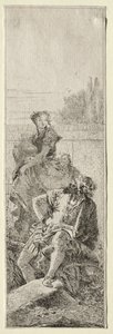 Kaksi talonpoikaa. tekijältä Giovanni Domenico Tiepolo