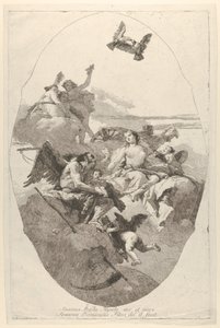 Venus uskoi Amorin ajalle, 1758-80. tekijältä Giovanni Domenico Tiepolo