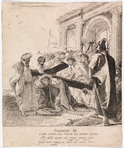 Via crucis - Asema III. Jeesus kaatuu ensimmäisen kerran tekijältä Giovanni Domenico Tiepolo