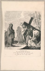 Via crucis - asema IV, hän tapaa äitinsä tekijältä Giovanni Domenico Tiepolo