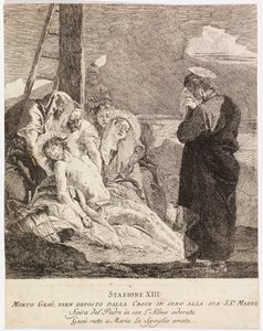 Via crucis - Asema XIII. Jeesus otetaan alas ristiltä tekijältä Giovanni Domenico Tiepolo