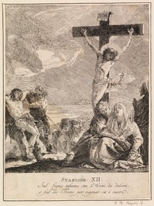 Via crucis - Asema XII. Jeesus kuolee ristillä tekijältä Giovanni Domenico Tiepolo