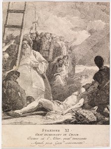 Via crucis - Asema XI. Jeesus naulitaan ristille tekijältä Giovanni Domenico Tiepolo