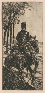 Tykistosotilas hevosen selässä tekijältä Giovanni Fattori