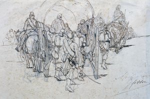 Tarvikkeiden saattue marssilla tekijältä Giovanni Fattori