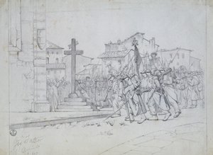 Ranskan joukkojen sisääntulo Livornoon tekijältä Giovanni Fattori