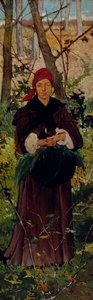 Etruskin nainen, noin 1865 (öljy kartongille). tekijältä Giovanni Fattori