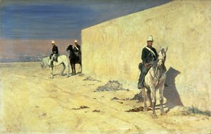 Kello (The White Wall), n.1871 (paneeli) tekijältä Giovanni Fattori