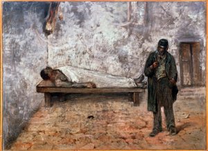 Ruumishuone tai välinpitämätön - Maalaus tekijältä Giovanni Fattori