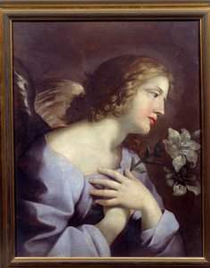Ilmoituksen enkeli. Giovanni Romanellin (1610 - 1662) maalaus Ec. Italia. tekijältä Giovanni Francesco Romanelli