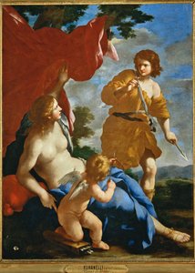 Venus ja Adonis lähtevät metsästämään ... tekijältä Giovanni Francesco (1610-62) Romanelli