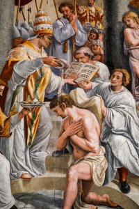 Paavi Sylvester 1:n Konstantinuksen kaste 1517-1524 (fresko)