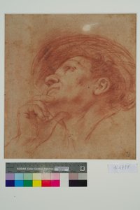 Tutkimus Profeetta Haggain päälle (punainen liitu paperille) tekijältä Giovanni Francesco Barbieri