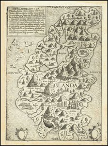 Giovanni Francesco Camocion laatima Islannin kartta 1560-luvulta. tekijältä Giovanni Francesco Camocio
