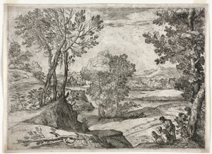 Maisema perheen kanssa, 1643. tekijältä Giovanni Francesco Grimaldi