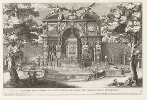 Fontein tapasi hydraulisen orgelin de tuinen van de Villa d