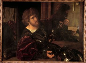 Omakuva, aiemmin nimeltään Gaston de Foixin muotokuva Giovanni Girolamo Savoldon (1480-1548) maalaus (ec.ital.) 1500-luvun su. 0,91 x 1,23 m Pariisi, Musee du Louvre.
