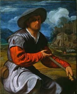 Pastor amb flauta, c.1525 (oli sobre tela)finlandès tekijältä Giovanni Girolamo Savoldo