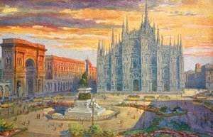 Milano / Milano: Piazza del Duomo (värilitaatio)