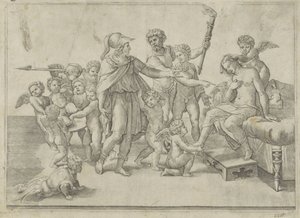 Aleksanterin ja Roxanan häät tekijältä Giovanni Jacopo Caraglio (attributed to)