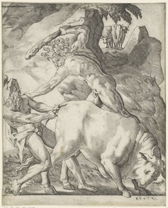 Hercules taistelee Cacuksen kanssa Kohtauksia Herculesin kanssa (sarjan nimi) tekijältä Giovanni Jacopo Caraglio