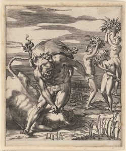 Hercules painii Achelousin kanssa Kohtauksia Herculesin kanssa (sarjan nimi)