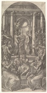 Neitsyen häät, n. 1525. tekijältä Giovanni Jacopo Caraglio