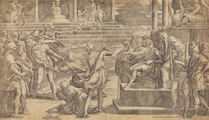 Pyhän Pietarin ja Pyhän Paavalin marttyyrikuolema, n. 1527. tekijältä Giovanni Jacopo Caraglio