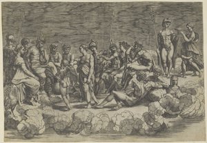 Kokoelma jumalia Olympuksella tekijältä Giovanni Jacopo Caraglio