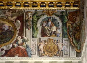 Yksityiskohta Palace Hallin freskosta, Quirinalin palatsi, Rooma tekijältä Giovanni Lanfranco