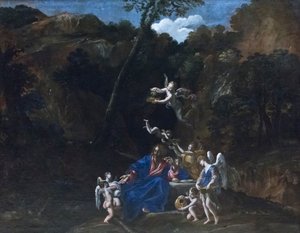 Jeesus hoiti enkeleitä tekijältä Giovanni Lanfranco