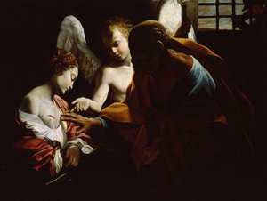 Pyhä Agatha Pyhä Pietari ja enkeli vankilassa läsnä, noin 1614
