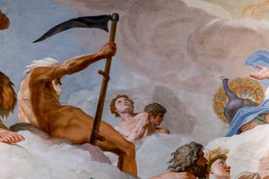 Saturnus, ajan jumala. Yksityiskohta "Jumalien neuvostosta" 1624-1625. fresko