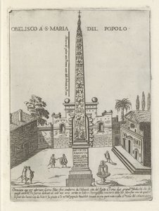 Ramses II:n egyptiläinen obeliski Piazza del Popololla Roomassa Obelisco a S. Maria del Popolo (otsikko esineessä) Modernit ja muinaiset monumentit ja rakennukset Roomassa (sarjan nimi) Ornamenti di fabriche antichi et moderni dell