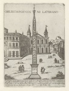 Lateraaniobeliski Pyhän Johanneksen Lateranin takana Roomassa Obelisco ja S. Giovanni Laterano (otsikko esineessä) Modernit ja muinaiset monumentit ja rakennukset Roomassa (sarjan nimi) Ornamenti di fabriche antichi et moderni dell