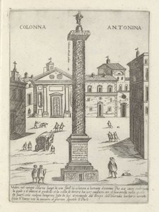 Marcus Aureliuksen pylväs Roomassa Colonna a S. Antonio (otsikko esineessä) Modernit ja muinaiset monumentit ja rakenteet Roomassa (sarjan nimi) Ornamenti di fabriche antichi et moderni dell