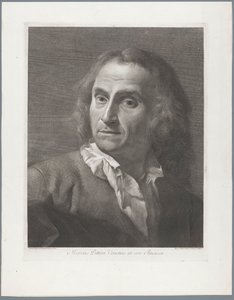 Portret van taidegraafikko Giovanni Marco Pitteri Marcus Pitteri Blue Engraver in Air (otsikko esineessä) tekijältä Giovanni Marco Pitteri
