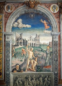 Fresko Giovanni Maria Falconetto (1468-1535), Hall of Zodiac, Palazzo D