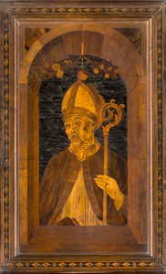 Lignaean Canonical Choir, upotekoriste Giovanni Maria Platina 1484, Upper Stall, Sant