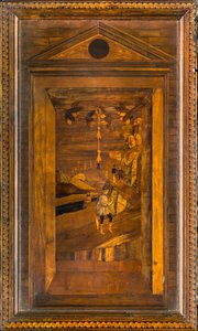 Lignaean Canonical Choir, upotekoriste Giovanni Maria Platina 1484, Superior Stall tekijältä Giovanni Maria Platina