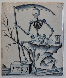 Plakki, jossa on allegoria kuolemasta tekijältä Giovanni Meazzi