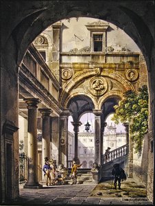 Arkkitehtoninen Capriccio tekijältä Giovanni Migliara