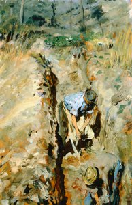Giovanni Muzziolin kaivurit (1854-1894), öljy levylle, 30x19 cm tekijältä Giovanni Muzzioli