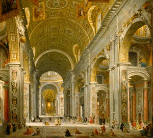 Pietarinkirkon sisätilat, Rooma tekijältä Giovanni Paolo Panini