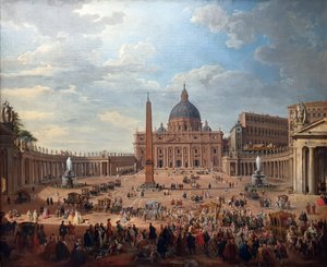 Duc de Choiseulin (1719-1785) ratsu Pietarinaukiolla Roomassa. tekijältä Giovanni Paolo Panini