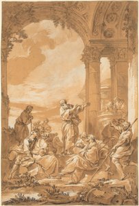 Pyhä Paavali saarnaa Ateenassa tekijältä Giovanni Paolo Panini