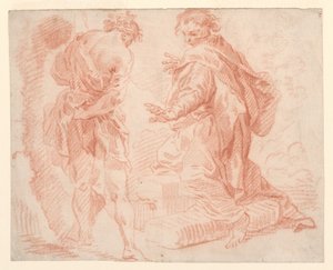 Seisovat ja polvistuvat hahmot tekijältä Giovanni Paolo Panini